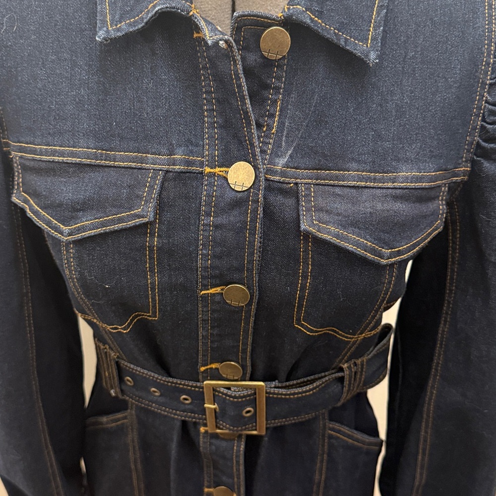 Habitual Dark Blue Long Sleeve Dress - Picture 5 of 13